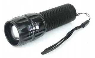 Mała mocna latarka LED  300 lm z zoomem 3xAAA aluminiowa obudowa