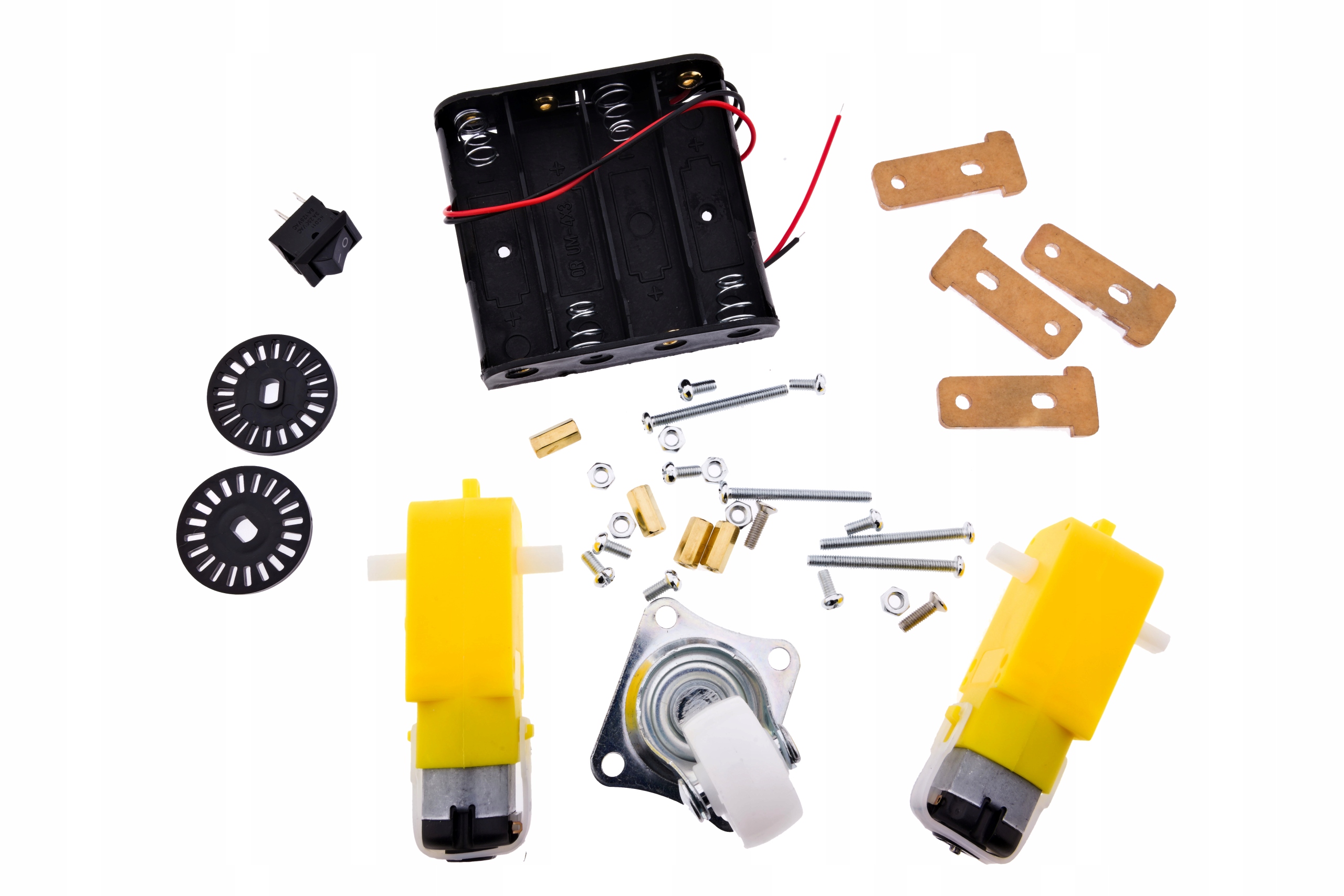 IMZ STEM Lab: Podwozie robota 2WD z enkoderami, silniki TT, koła 65 mm, koszyk 4xAA — zdjęcie produktu